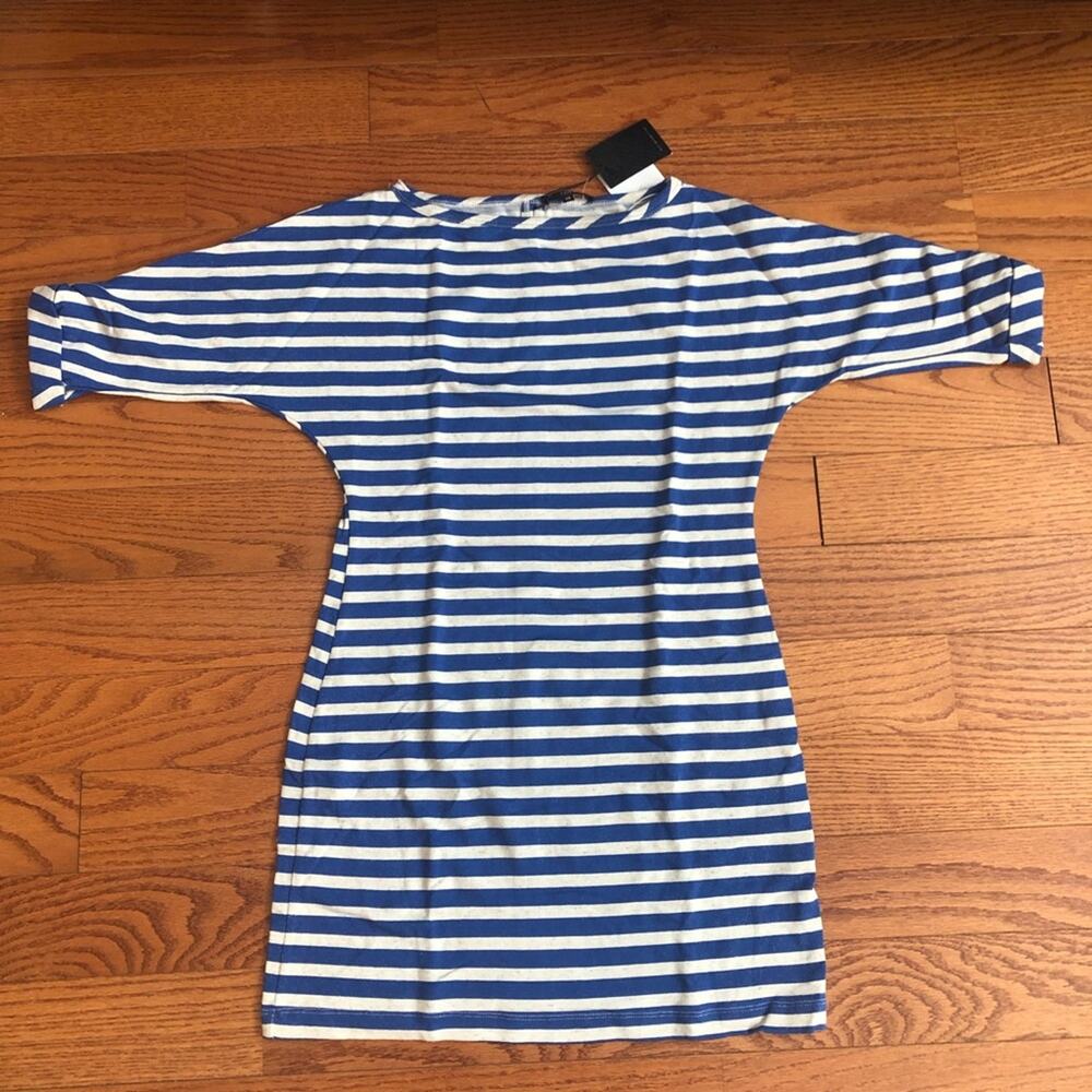 Anthropologie Tart Collection Blue White Striped Summer Dress Women’s XS NWT
